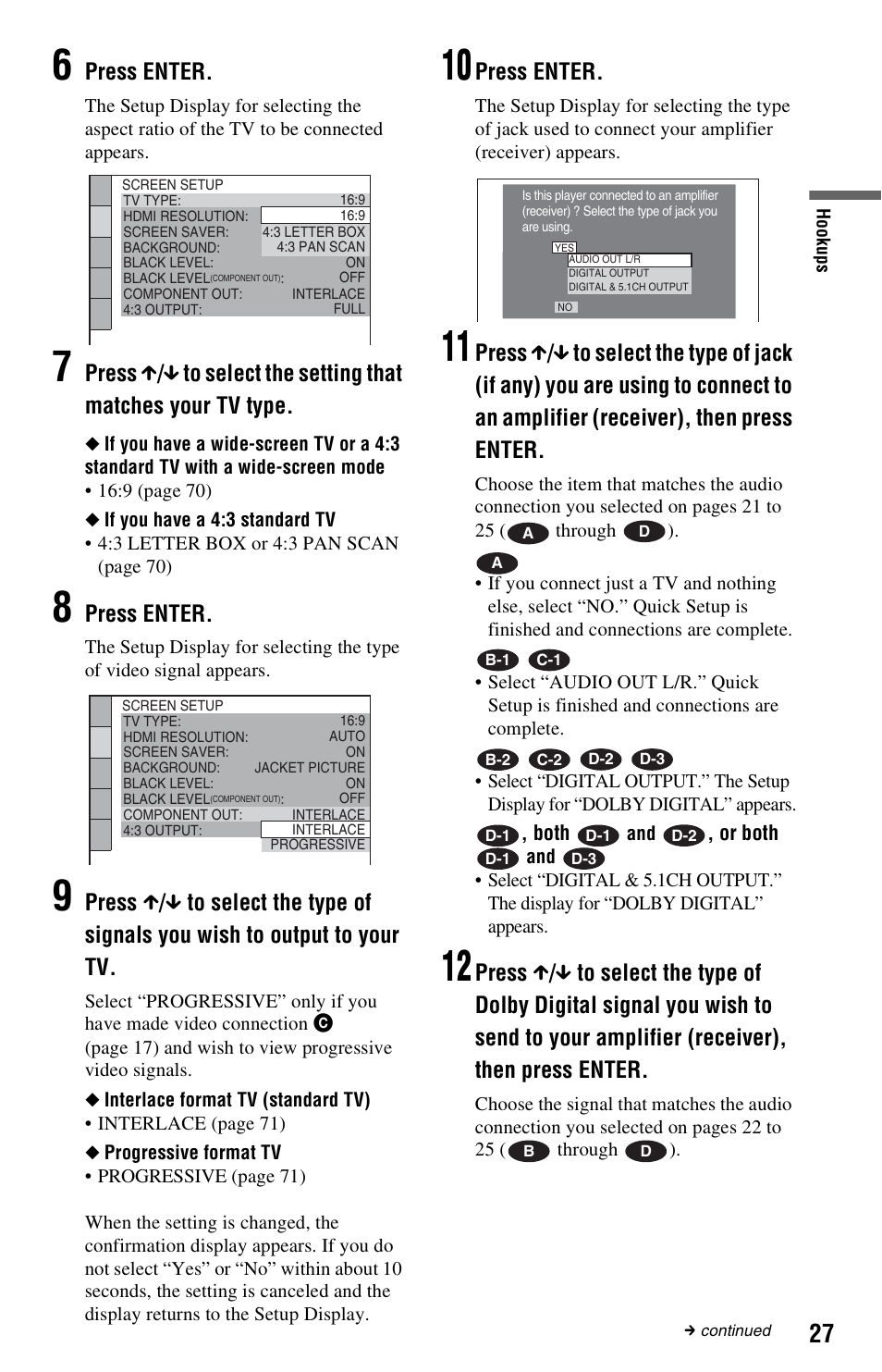 Press enter | Sony DVP-NS3100ES User Manual | Page 27 / 88
