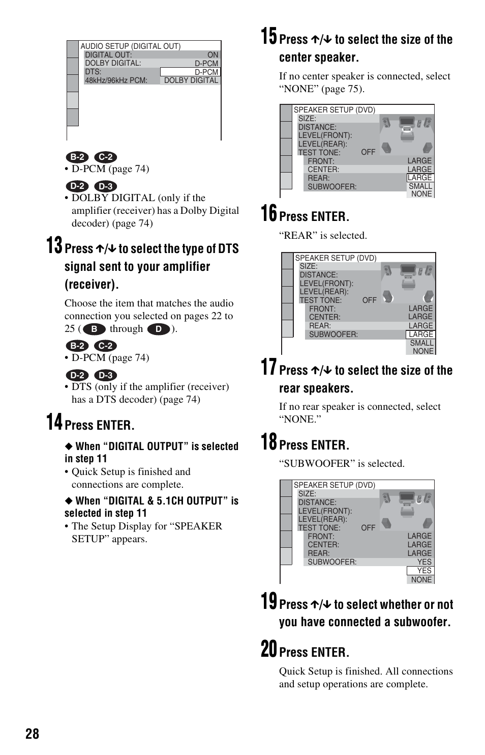 Press enter | Sony DVP-NS3100ES User Manual | Page 28 / 88