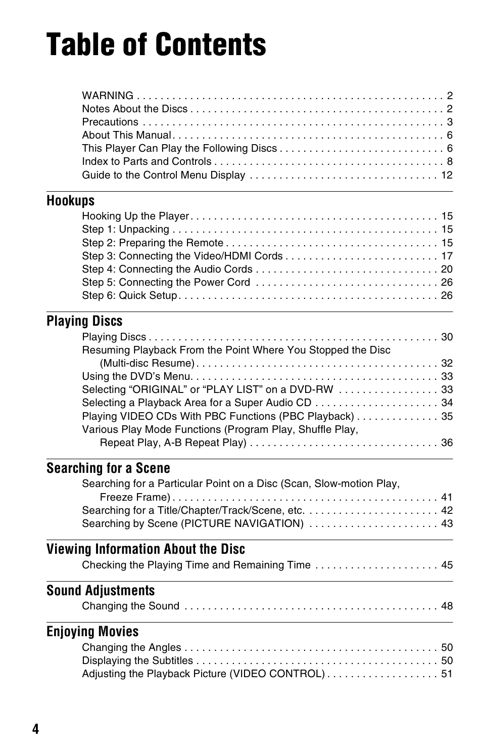 Sony DVP-NS3100ES User Manual | Page 4 / 88