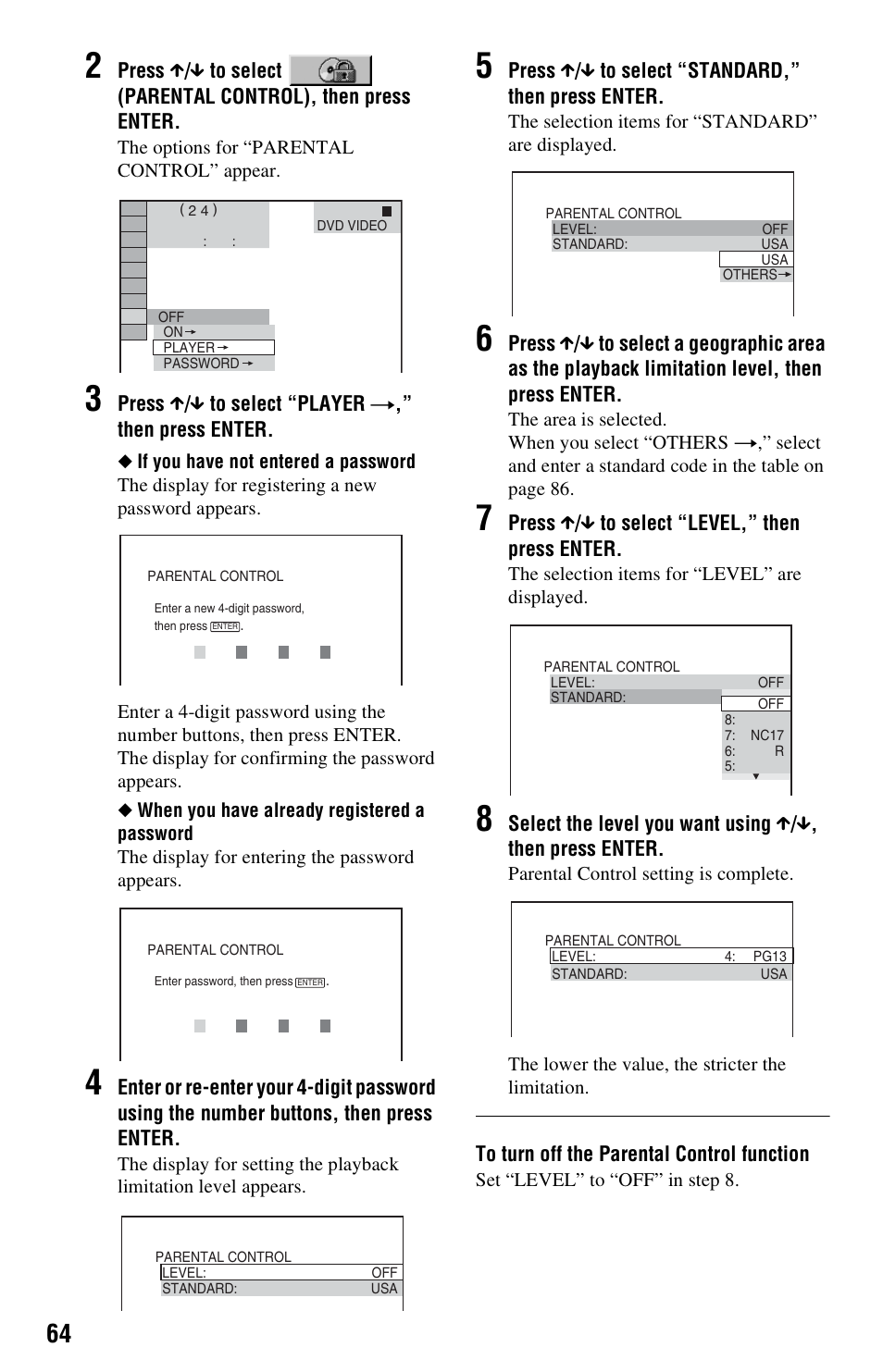 Sony DVP-NS3100ES User Manual | Page 64 / 88