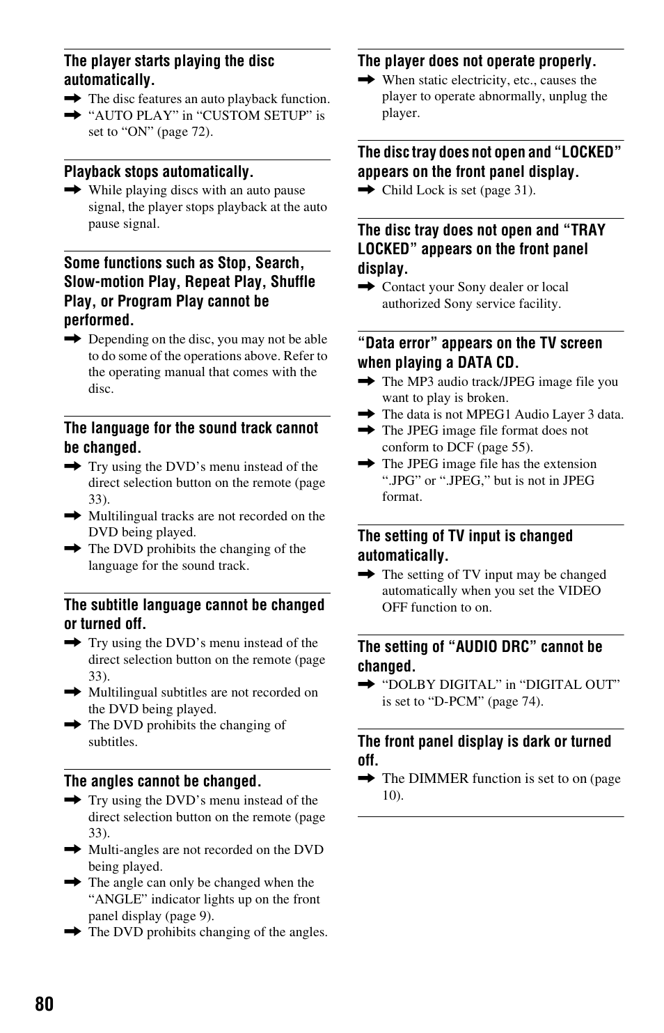 Sony DVP-NS3100ES User Manual | Page 80 / 88