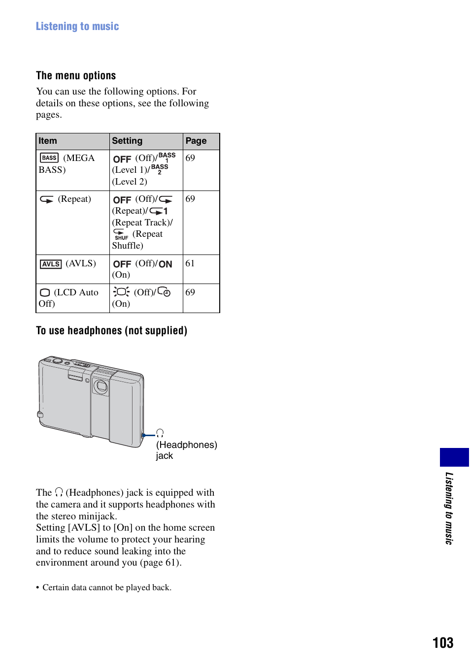 Sony Cyber-shot DSC-G1 User Manual | Page 103 / 125
