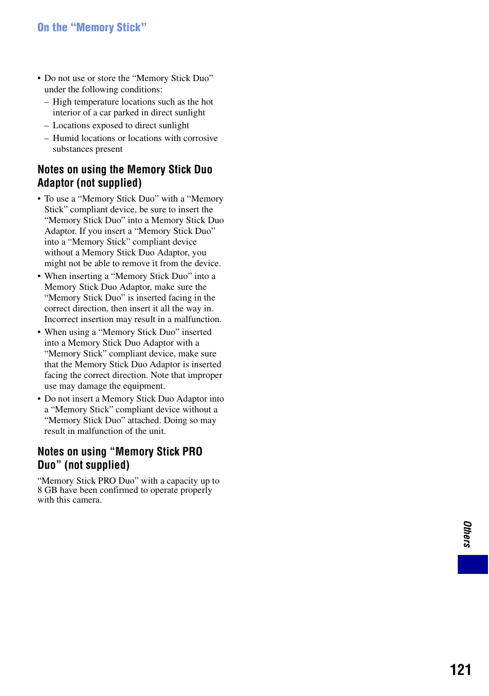 Sony Cyber-shot DSC-G1 User Manual | Page 121 / 125