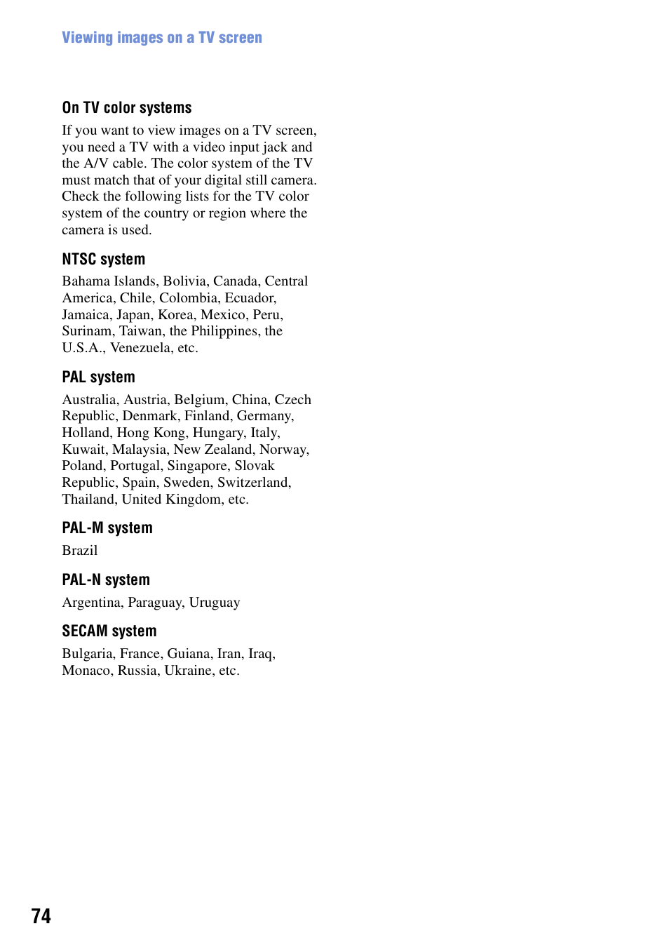 Sony Cyber-shot DSC-G1 User Manual | Page 74 / 125