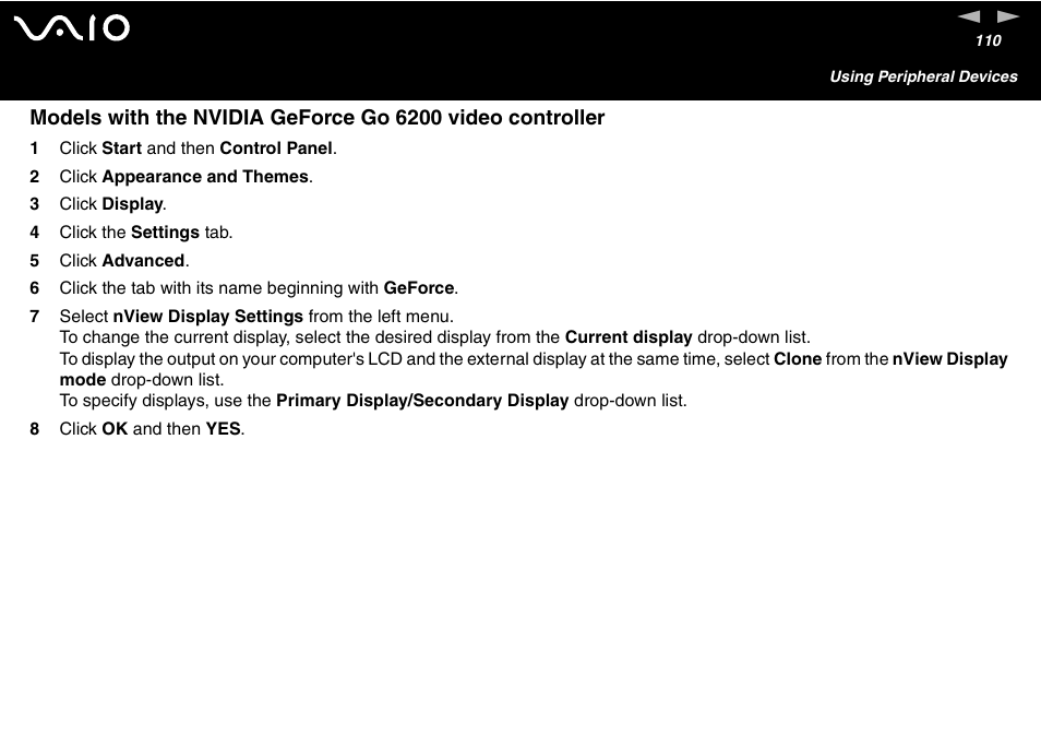 Sony VAIO VGN-A700 User Manual | Page 110 / 216