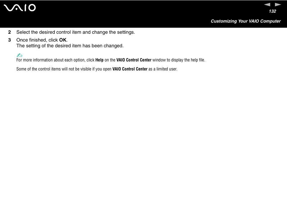 Sony VAIO VGN-A700 User Manual | Page 132 / 216