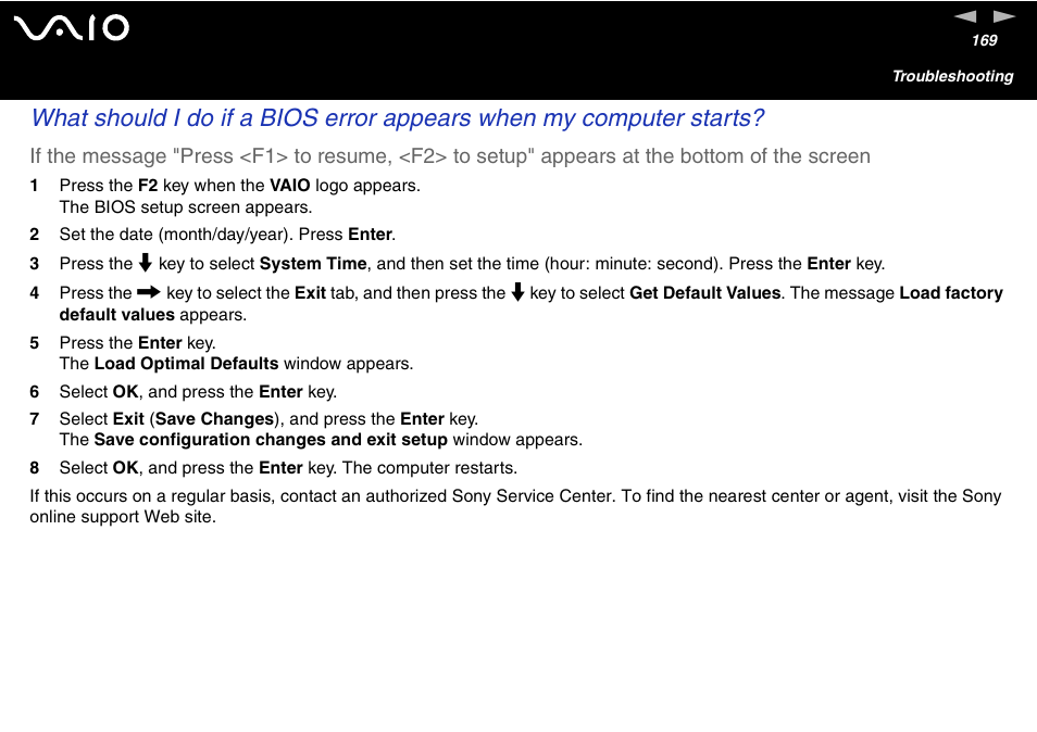 Sony VAIO VGN-A700 User Manual | Page 169 / 216