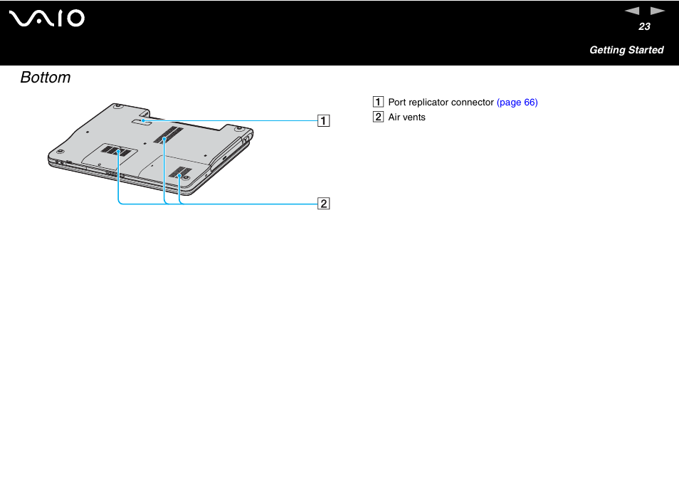 Bottom | Sony VAIO VGN-A700 User Manual | Page 23 / 216