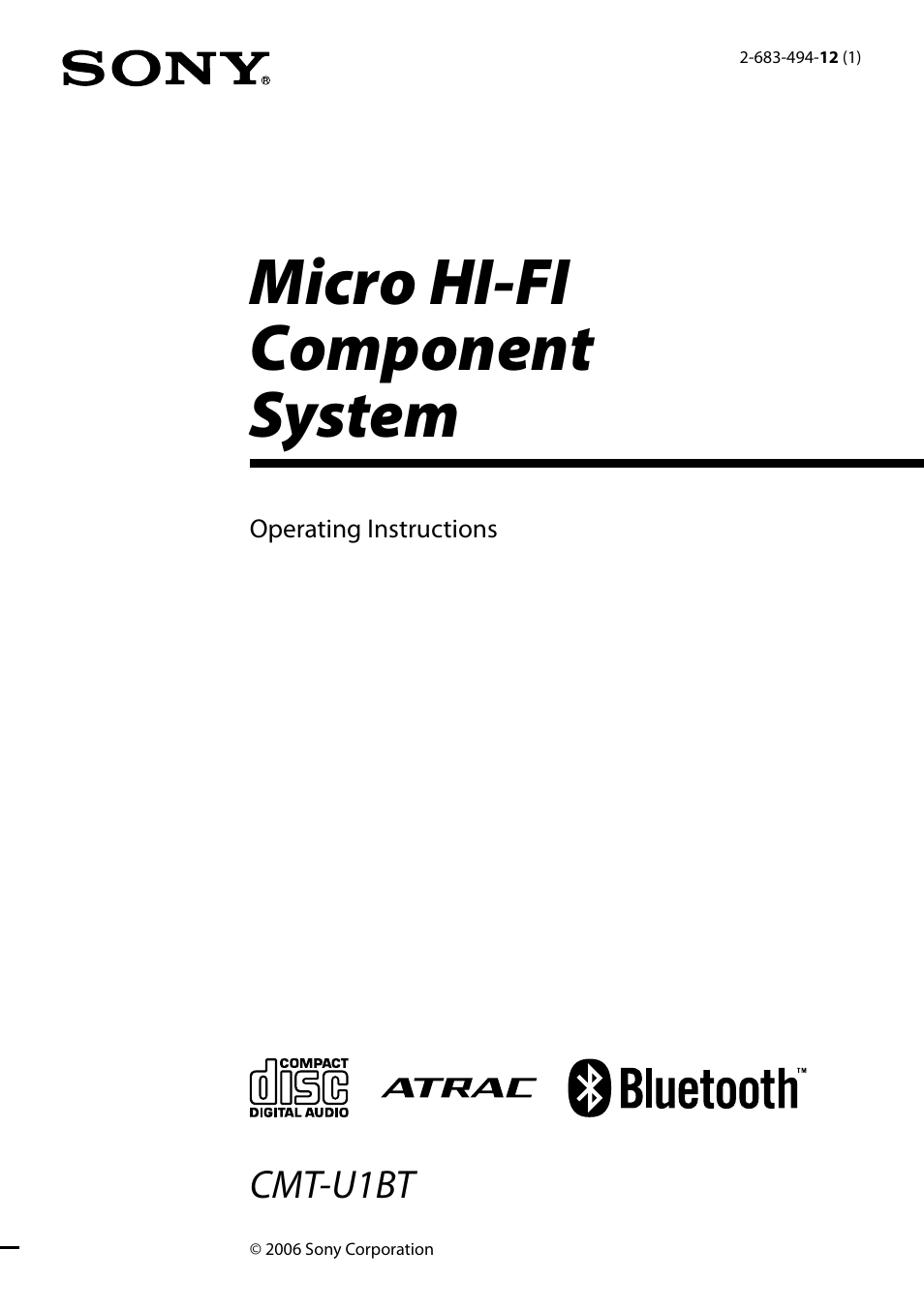 Sony CMT-U1BT User Manual | 36 pages