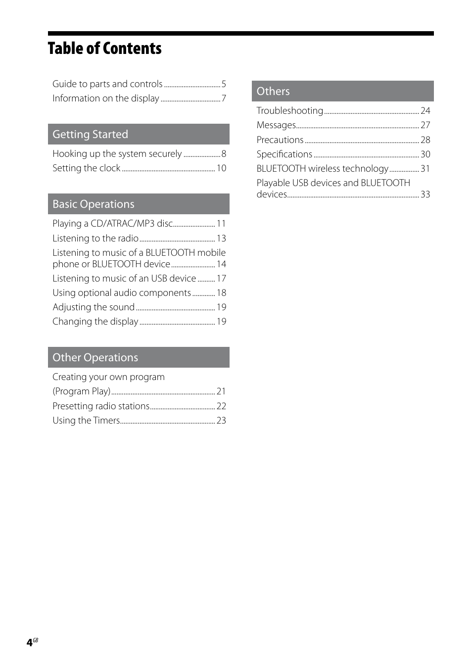 Sony CMT-U1BT User Manual | Page 4 / 36