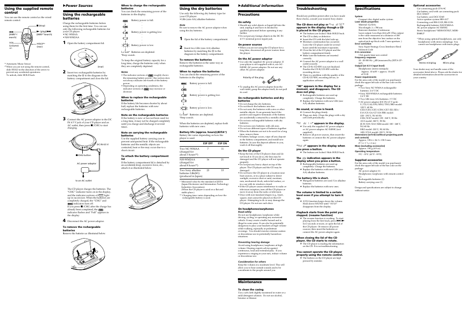 Sony D-E355 User Manual | Page 2 / 2