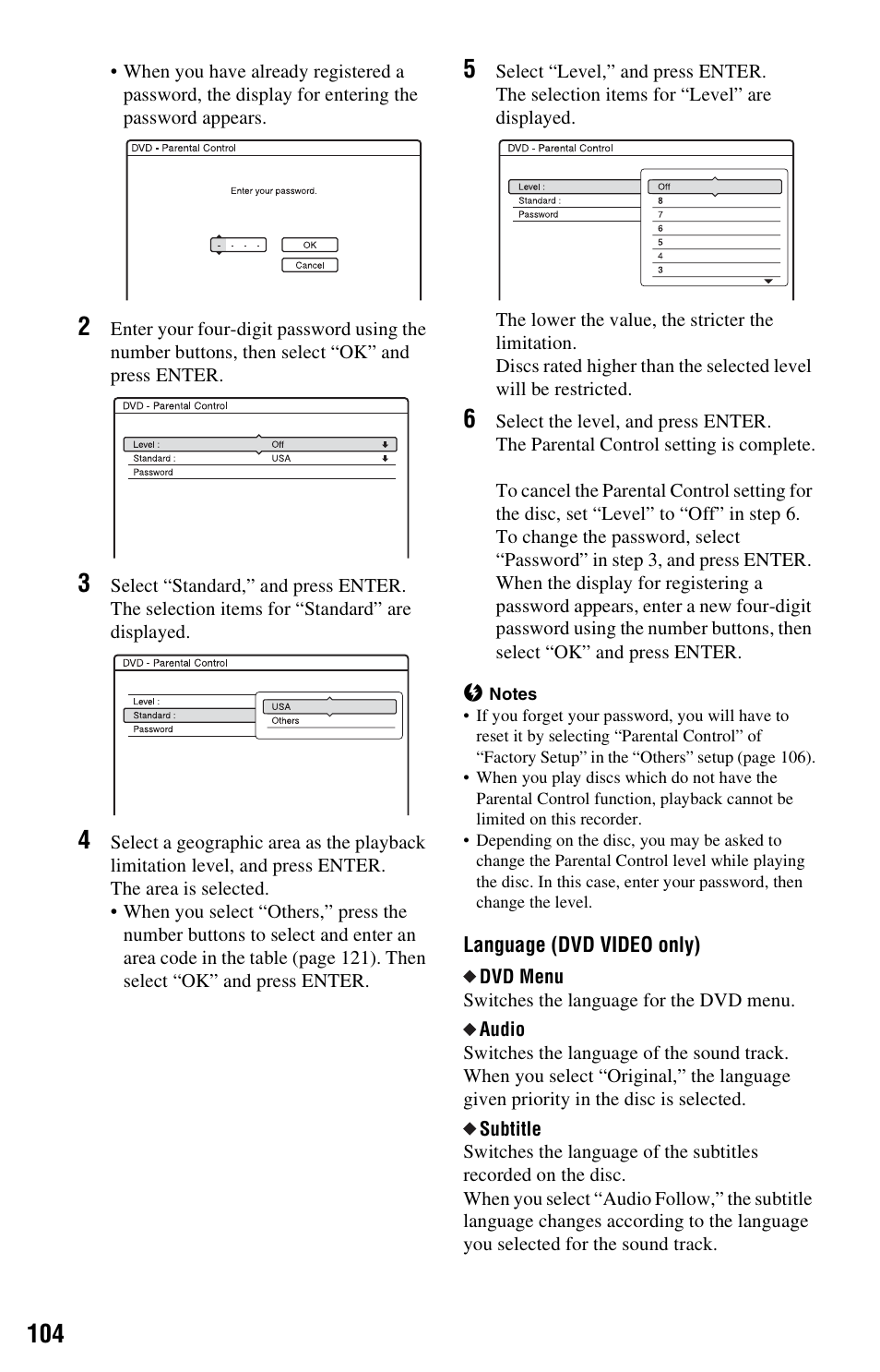 Sony RDR-HX525 User Manual | Page 104 / 124