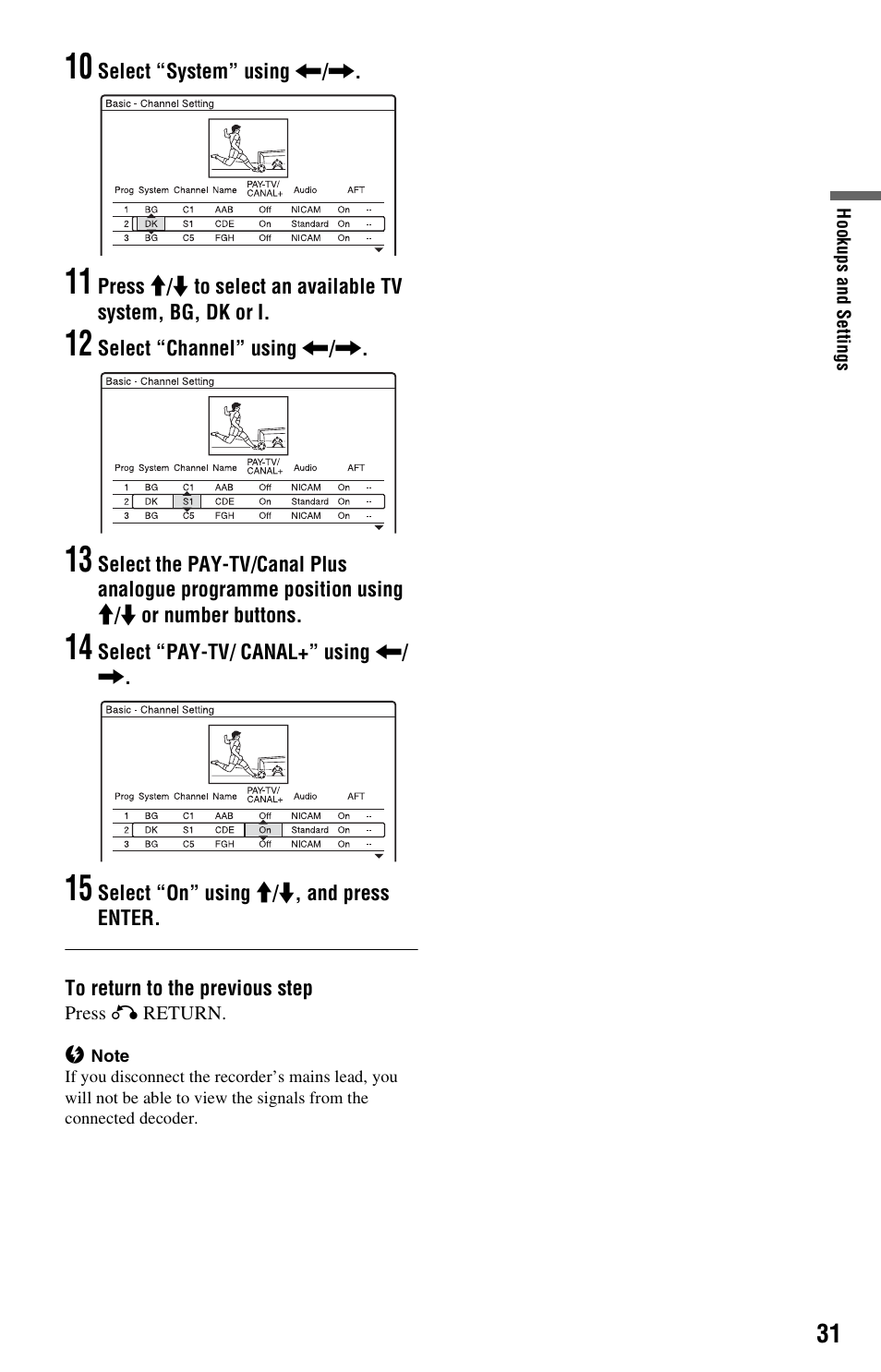 Sony RDR-HX525 User Manual | Page 31 / 124