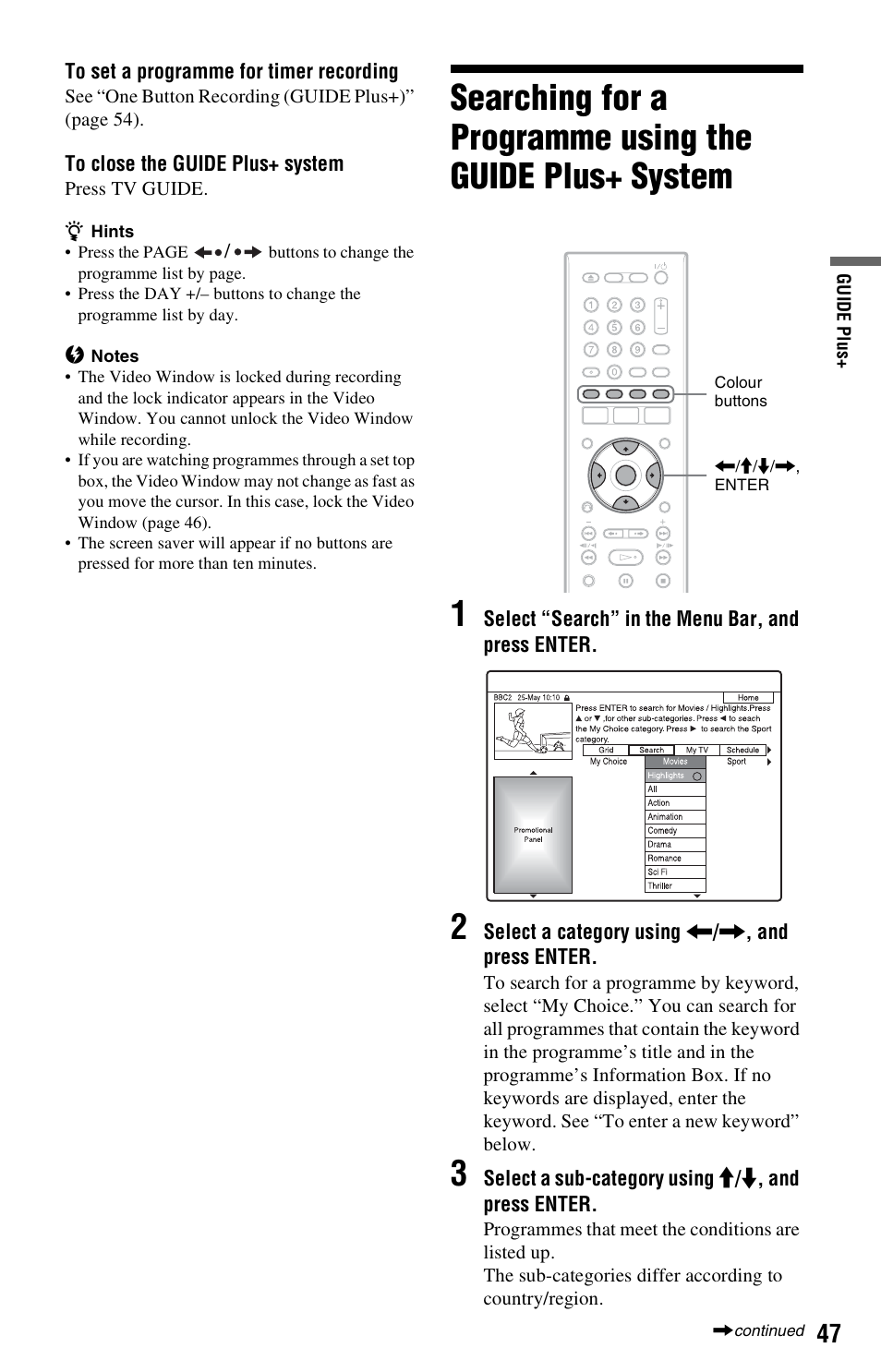 Sony RDR-HX525 User Manual | Page 47 / 124