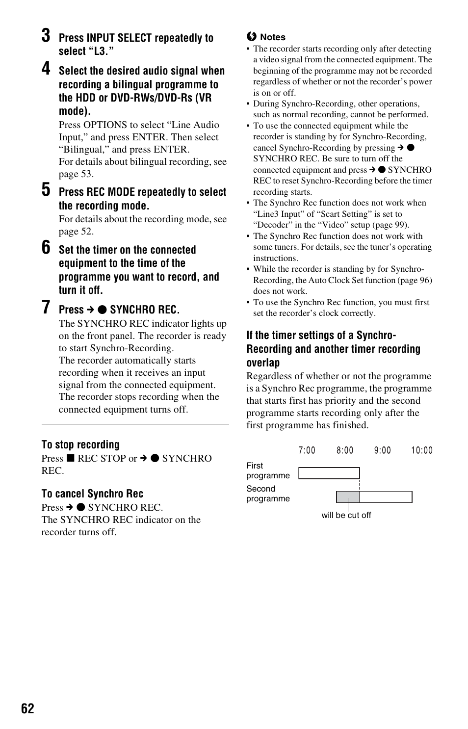 Sony RDR-HX525 User Manual | Page 62 / 124