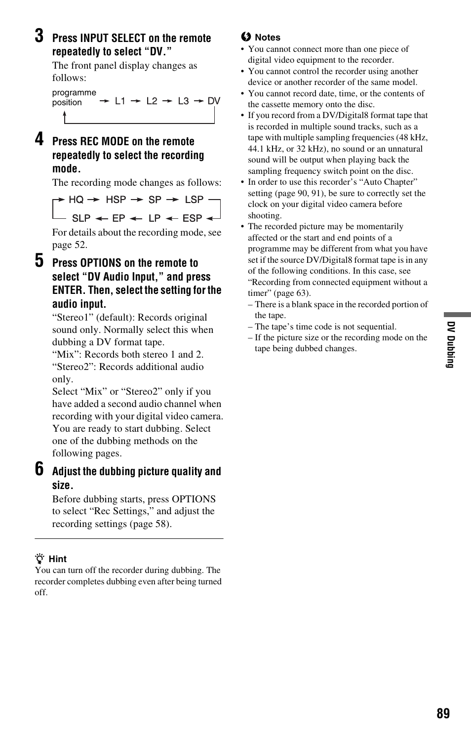 Sony RDR-HX525 User Manual | Page 89 / 124