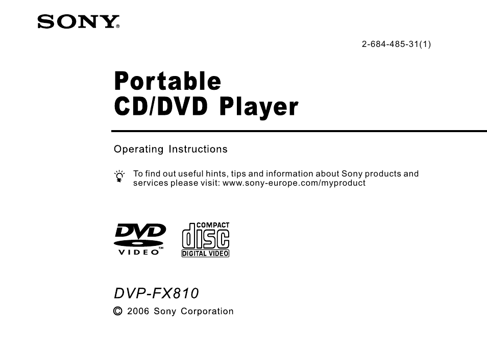 Sony DVP-FX810 User Manual | 56 pages