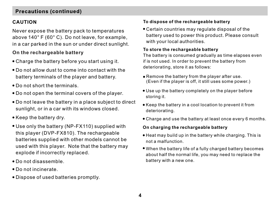 Sony DVP-FX810 User Manual | Page 4 / 56