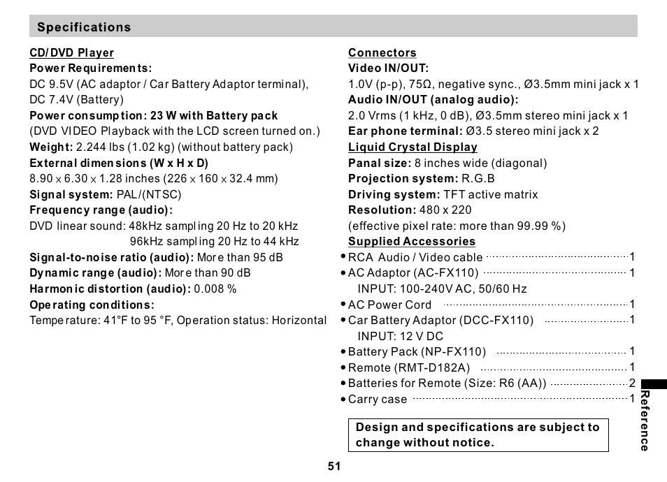 页面 51 | Sony DVP-FX810 User Manual | Page 51 / 56