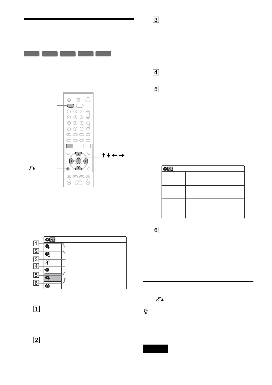 Formatting/renaming/ protecting a disc, Formatting/renaming/protecting a disc, Press dvd to operate the dvd recorder | Select “disc setting,” and press enter, The “disc setting” display appears, Press o return | Sony RDR-VX511 User Manual | Page 66 / 124