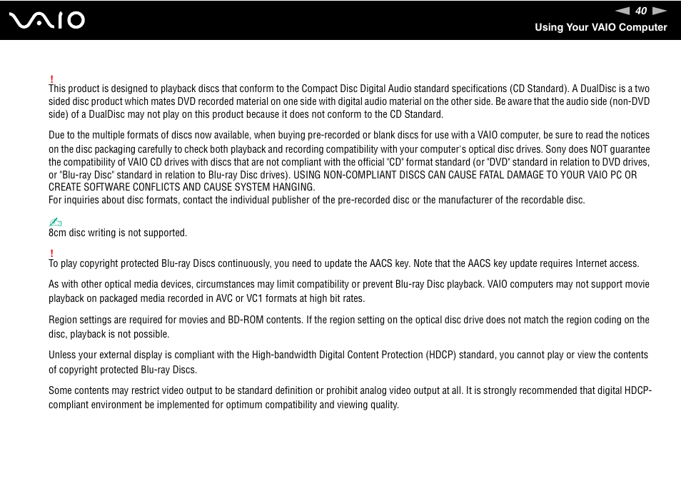 Sony VGN-FZ200 User Manual | Page 40 / 187