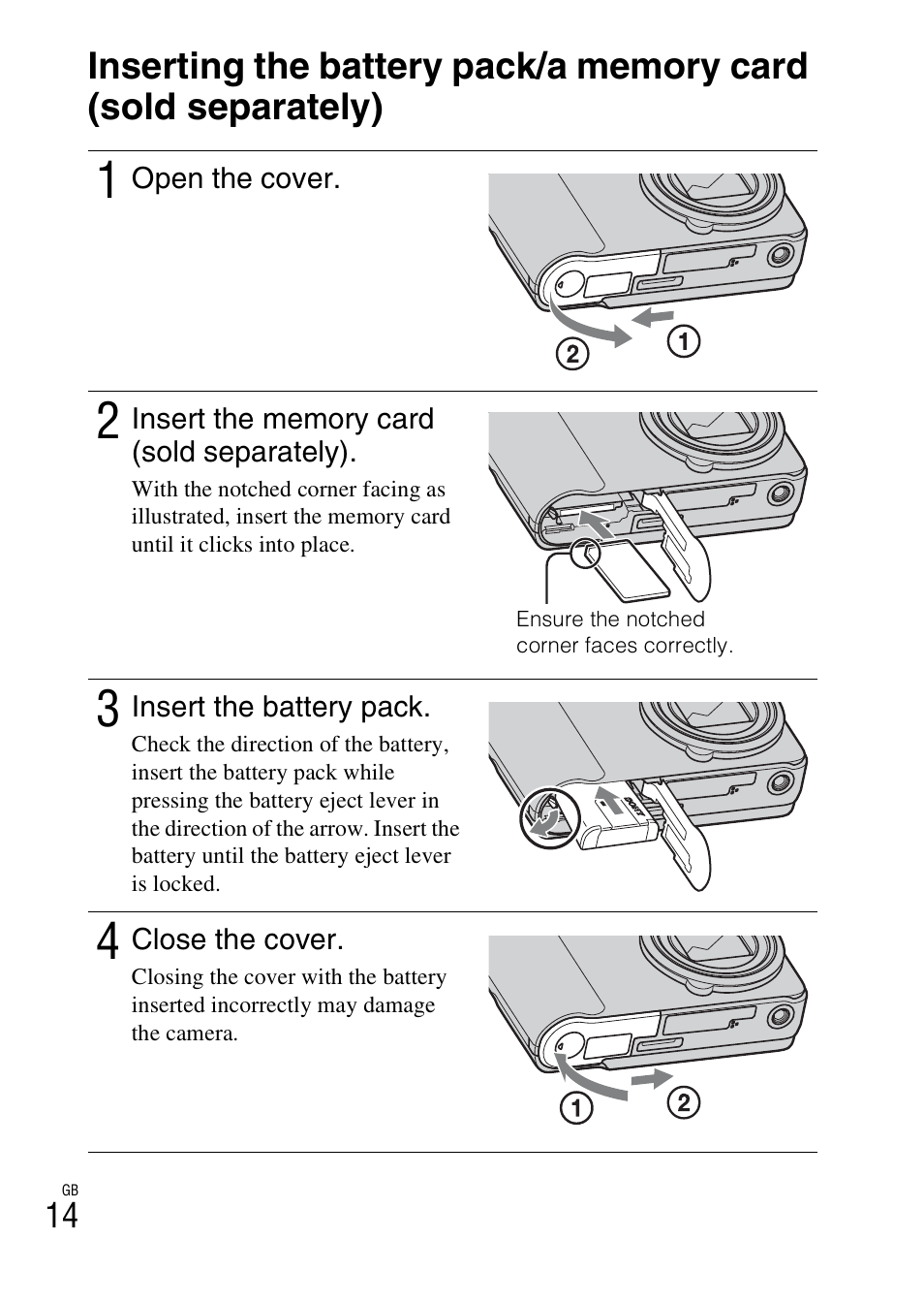 Sony CYBER-SHOT DSC-H55 User Manual | Page 14 / 56