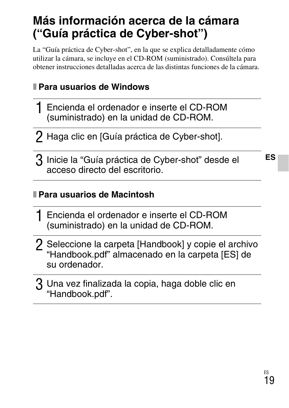 Guía práctica de cyber-shot” (pdf) | Sony CYBER-SHOT DSC-H55 User Manual | Page 47 / 56