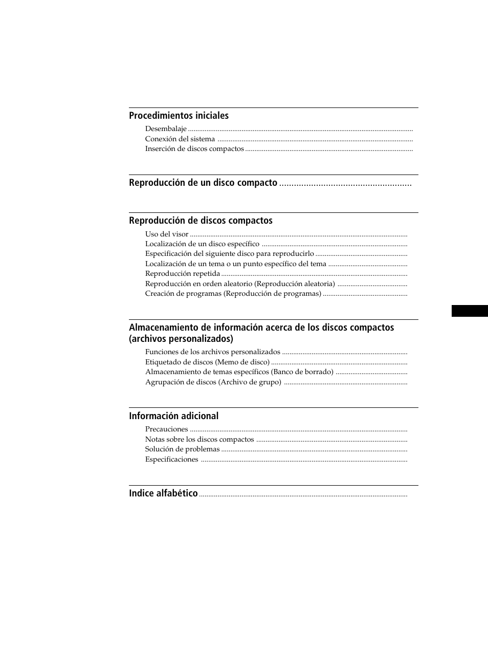 Ndice | Sony CDP-CX235 User Manual | Page 55 / 104