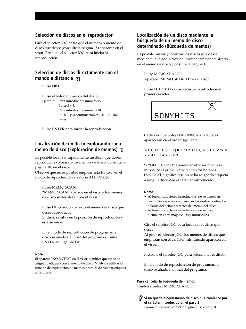 Reproducción de discos compactos, Selección de discos en el reproductor | Sony CDP-CX235 User Manual | Page 64 / 104