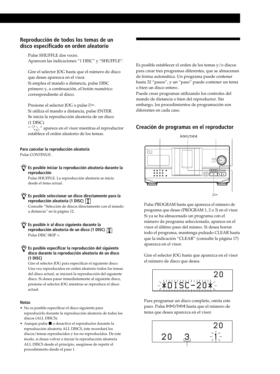 Creación de programas (reproducción de programas) | Sony CDP-CX235 User Manual | Page 67 / 104