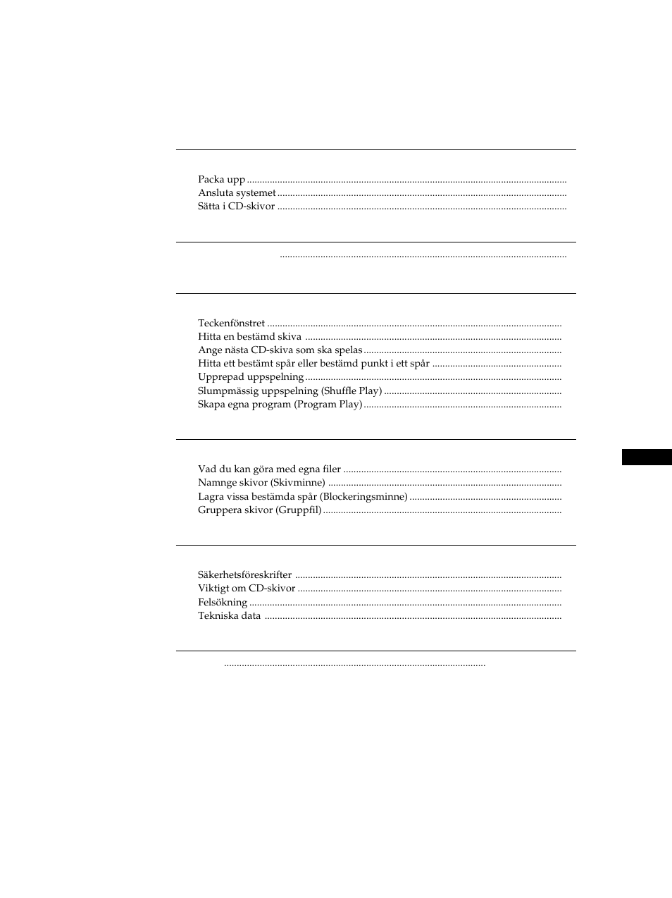 Nnehållsförteckning | Sony CDP-CX235 User Manual | Page 81 / 104