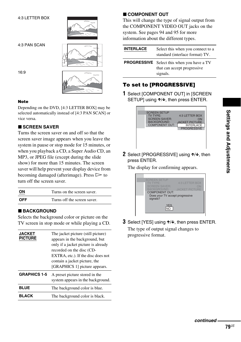 Se tti ng s an d ad ju st me n ts 79 | Sony FR8/FR9 User Manual | Page 79 / 108
