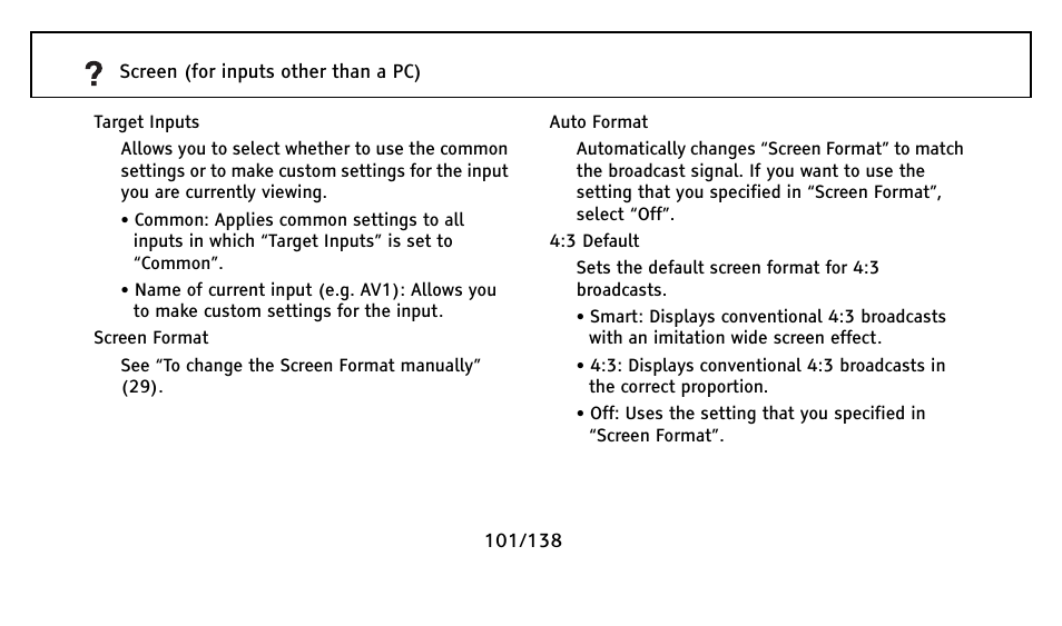 Target inputs | Sony Universal Remote User Manual | Page 101 / 138