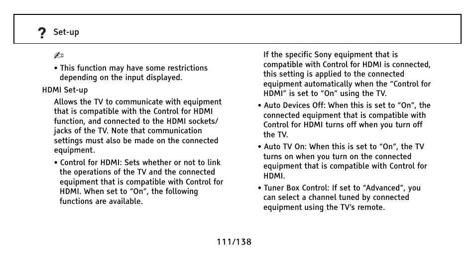 Sony Universal Remote User Manual | Page 111 / 138