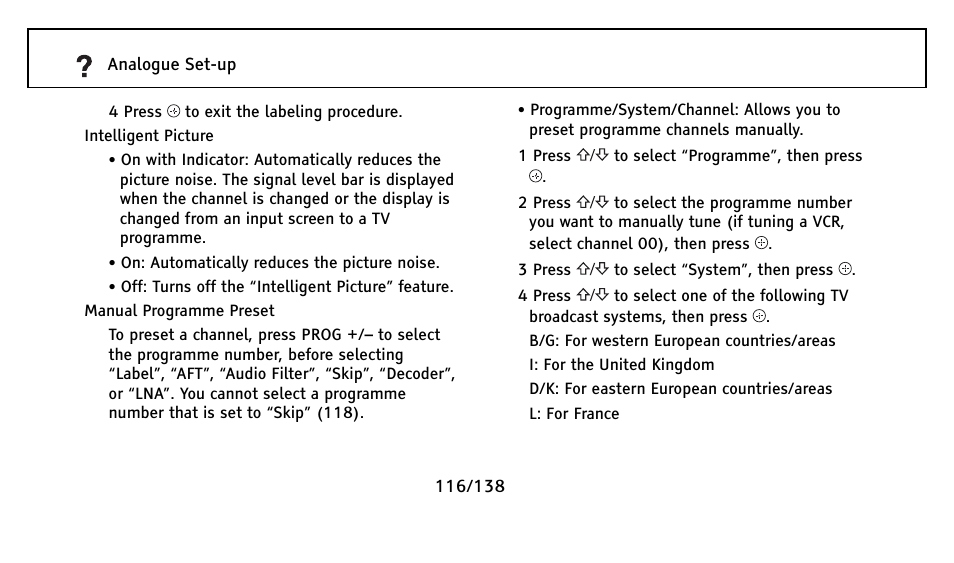 Sony Universal Remote User Manual | Page 116 / 138