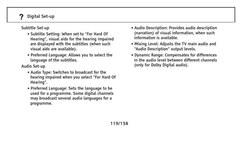 Subtitle set-up, Viewed (119), Ess to change the subtitle language (119) (in | Sony Universal Remote User Manual | Page 119 / 138