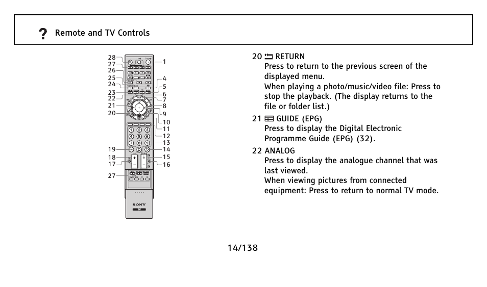 Sony Universal Remote User Manual | Page 14 / 138