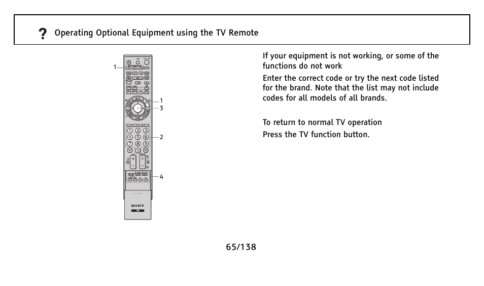 Sony Universal Remote User Manual | Page 65 / 138