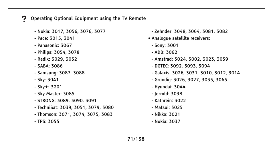 Sony Universal Remote User Manual | Page 71 / 138