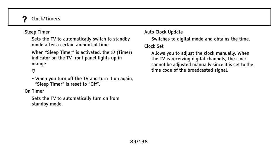 Sleep timer | Sony Universal Remote User Manual | Page 89 / 138