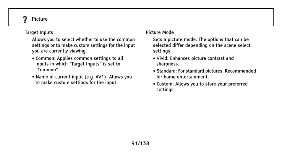 Target inputs | Sony Universal Remote User Manual | Page 91 / 138