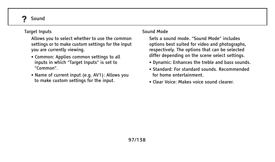 Target inputs | Sony Universal Remote User Manual | Page 97 / 138