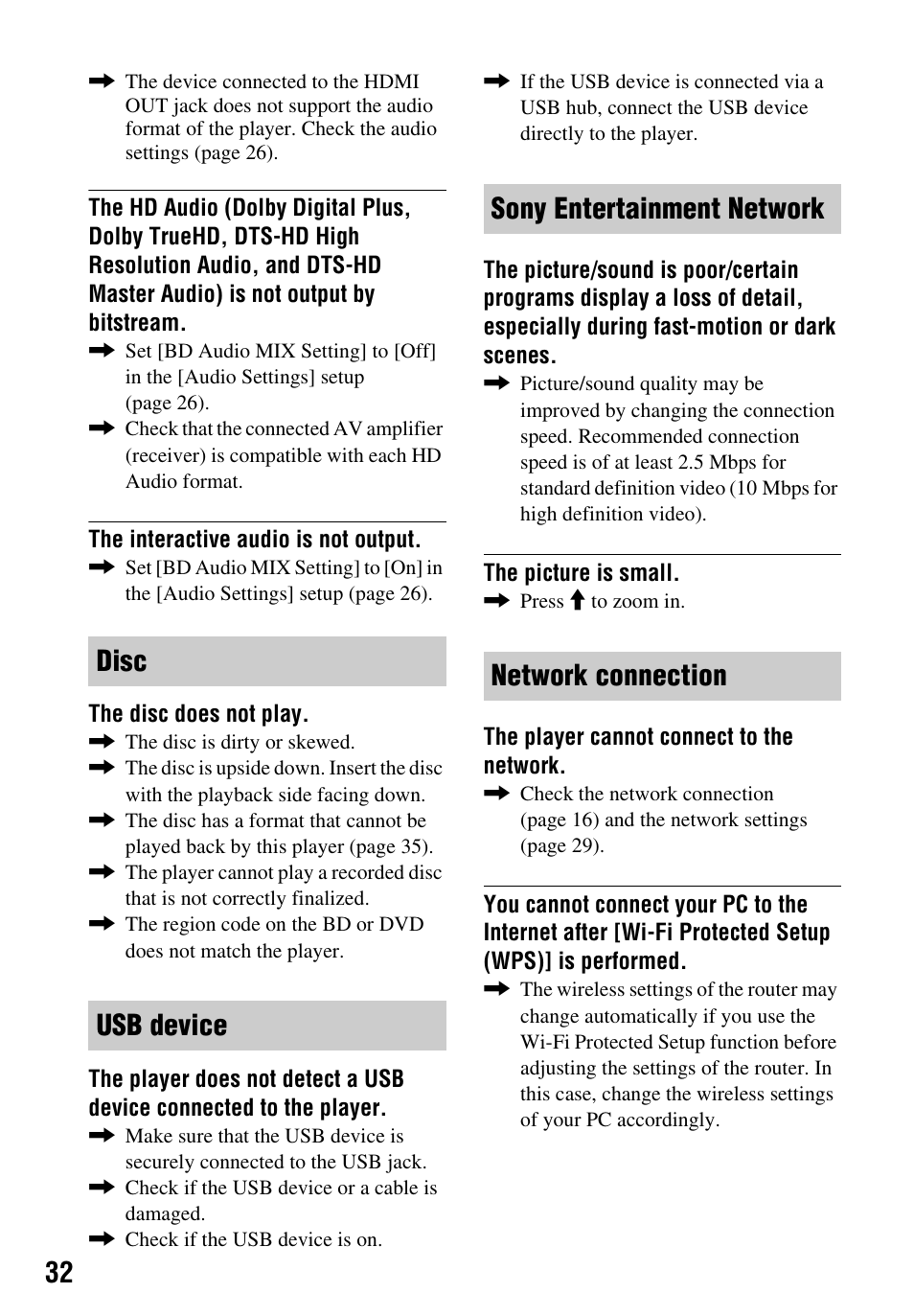 Sony Blu-ray Disc/DVD Player BDP-S390 User Manual | Page 32 / 40