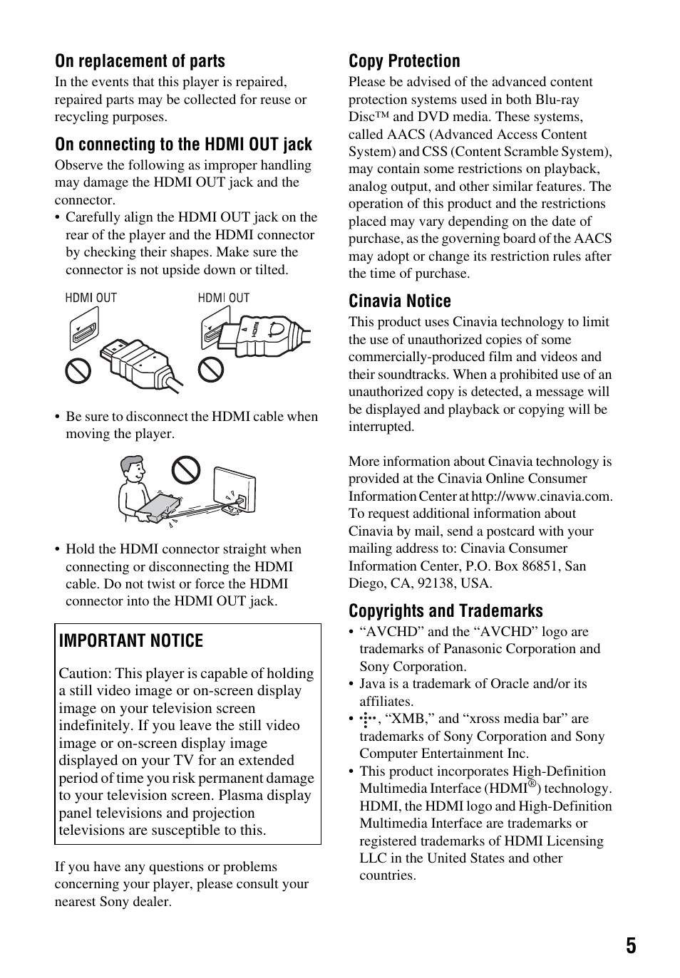 Sony Blu-ray Disc/DVD Player BDP-S390 User Manual | Page 5 / 40