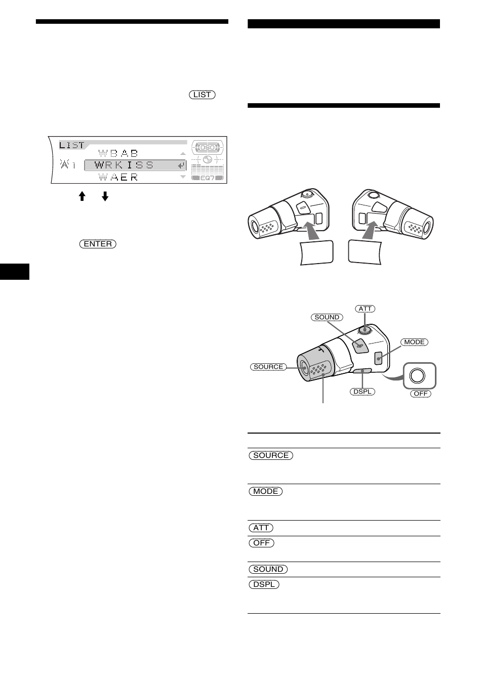 Tuning in a station through a list, List-up, Other functions | Using the rotary commander, 18 tuning in a station through a list | Sony CDX-FW700 User Manual | Page 18 / 60