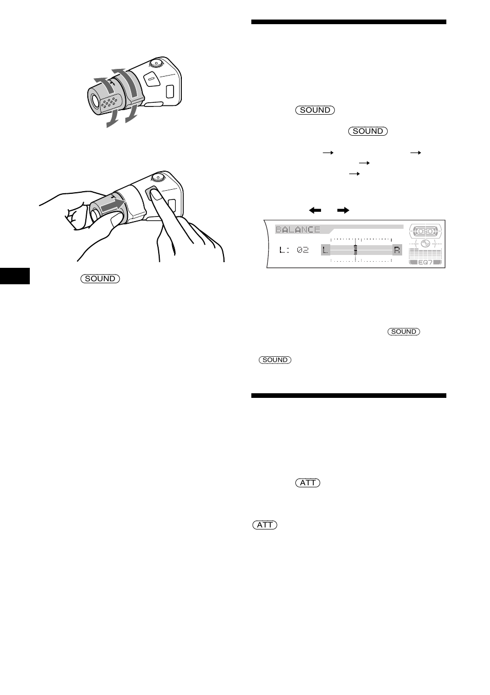 Adjusting the sound characteristics, Quickly attenuating the sound | Sony CDX-FW700 User Manual | Page 20 / 60