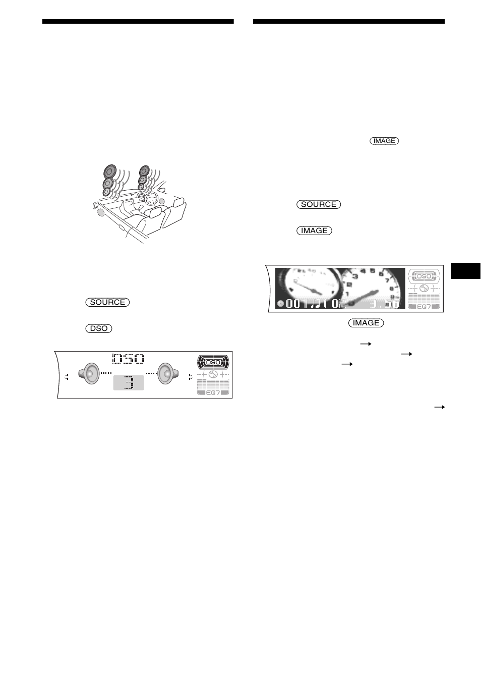 Setting the dynamic soundstage organizer (dso), Selecting the display mode and display image, Setting the dynamic soundstage organizer | Dso), Selecting the display mode, And display image, On 23, 23 setting the dynamic soundstage organizer (dso) | Sony CDX-FW700 User Manual | Page 23 / 60
