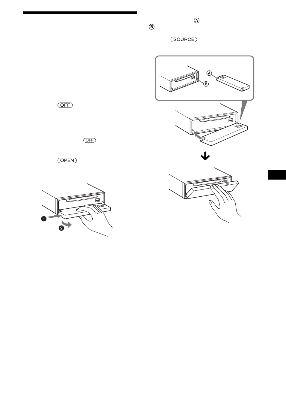 Extracción del panel frontal, 9extracción del panel frontal | Sony CDX-FW700 User Manual | Page 37 / 60