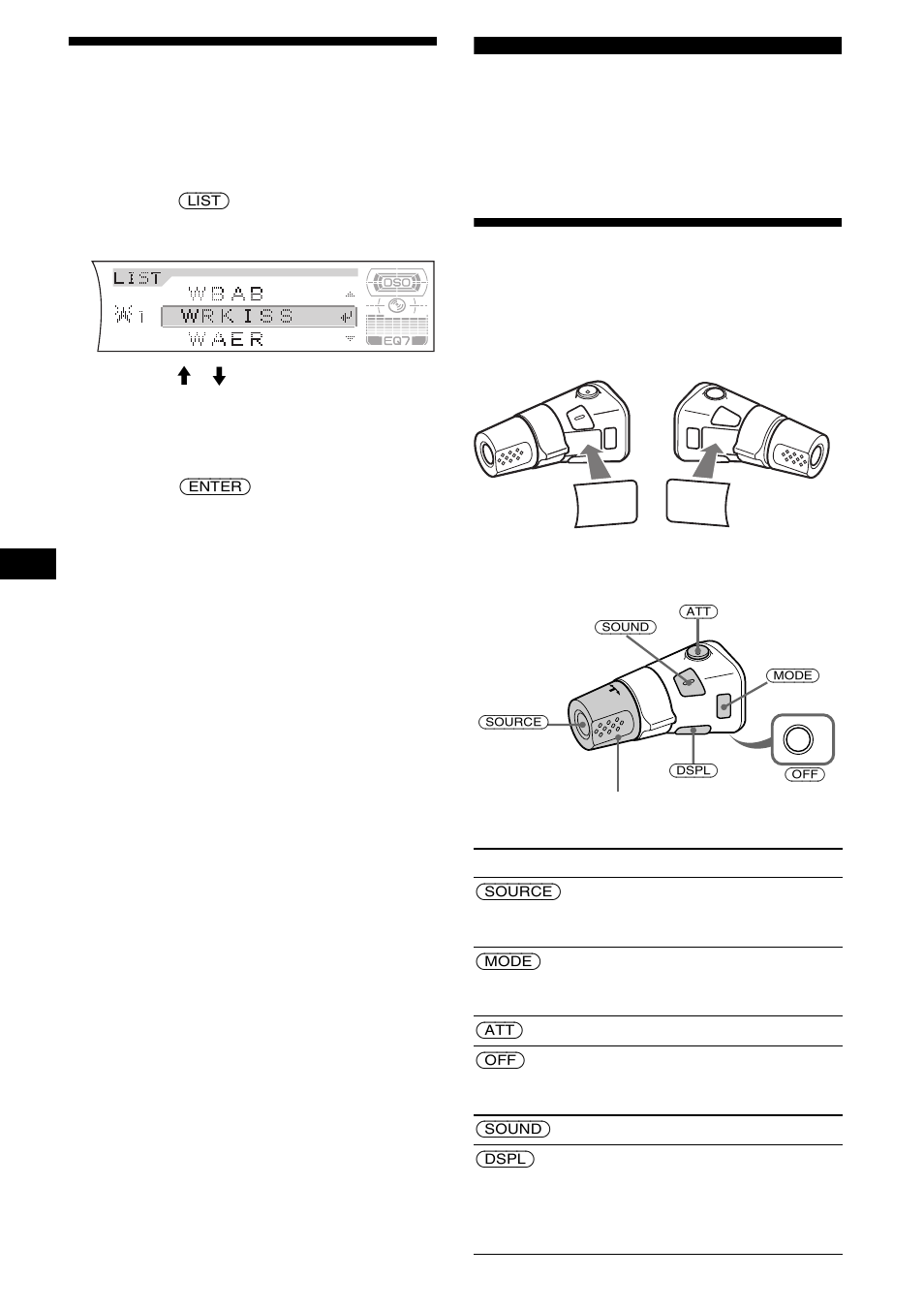Sintonización de emisoras mediante una lista, Listado, Otras funciones | Uso del mando rotatorio, 18 sintonización de emisoras mediante una lista | Sony CDX-FW700 User Manual | Page 46 / 60
