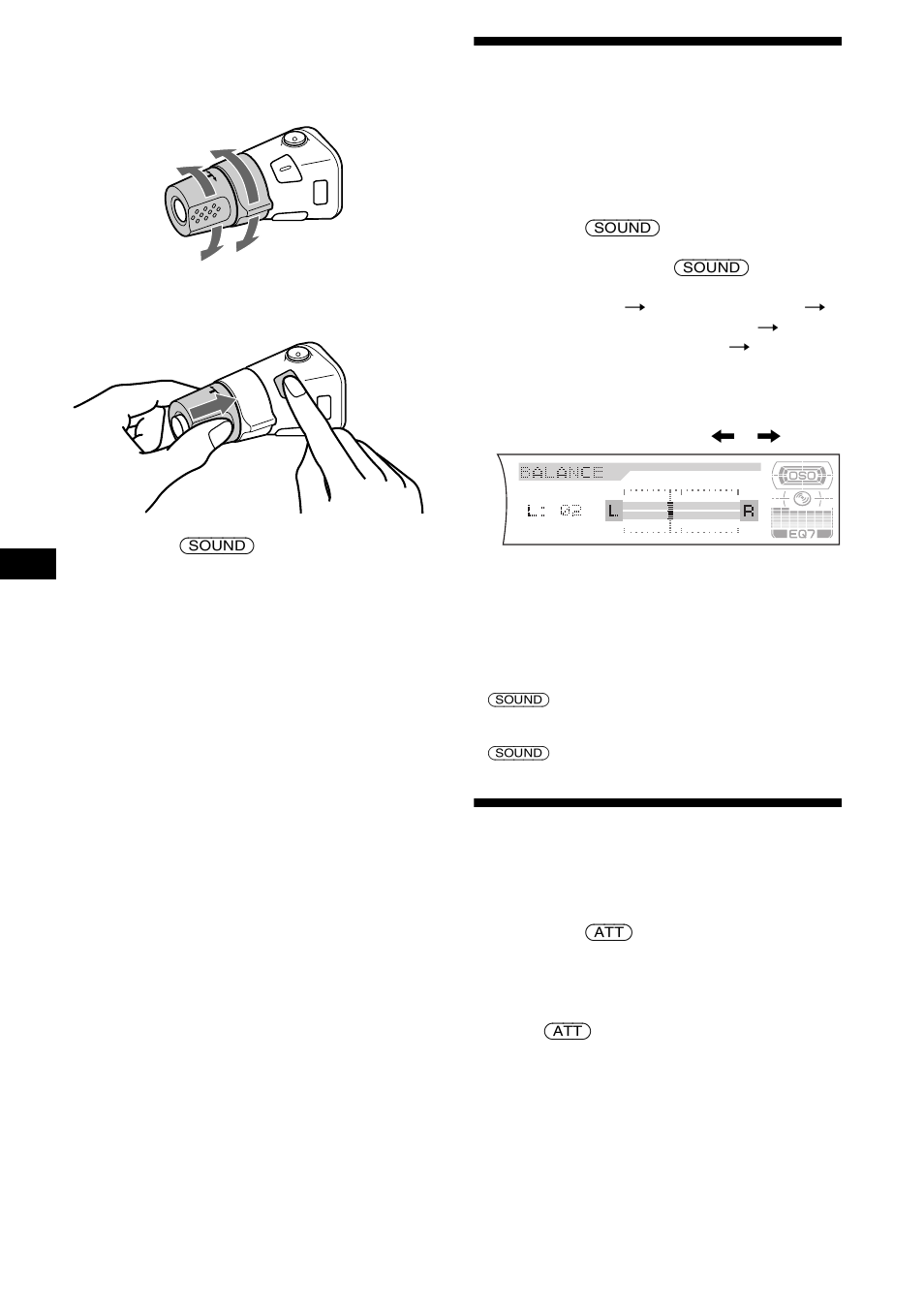 Ajuste de las características del sonido, Atenuación rápida del sonido | Sony CDX-FW700 User Manual | Page 48 / 60